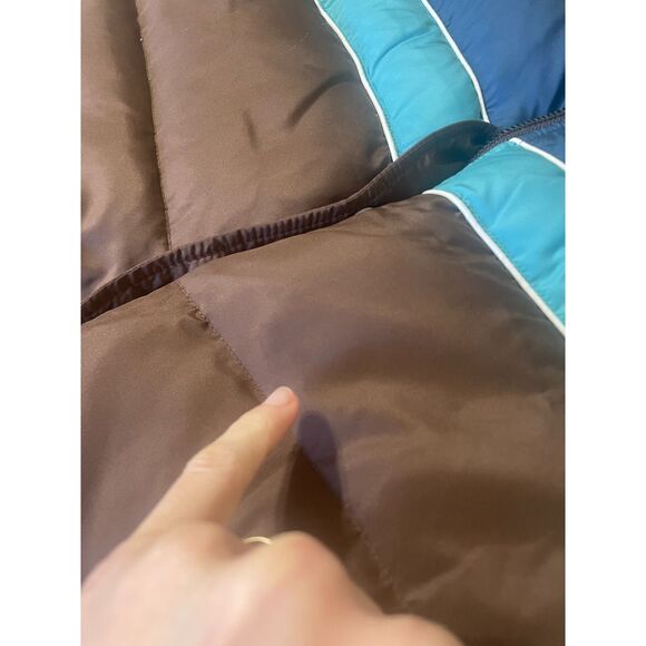 Aeropostale y2k down puffer vest brown blue size M - Picture 8 of 9